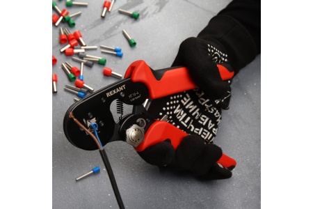 Кримпер для обжима штыревых наконечников REXANT HT 16-4 0.08-16.0 кв.мм с регулятором усилия 12-3216-1