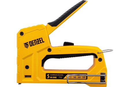 Мебельный степлер Denzel тип 53 и 13, 6-14 мм, тип 140, 10-14 мм, тип 300, 15 мм, тип 500, 15 мм 40215