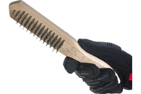 Ручная щетка по металлу SAMGRUPP с деревянной ручкой, 5 рядов 16079