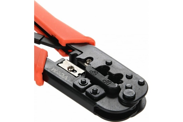 Обжимные клещи VCOM для разъемов RJ45, RJ12, RJ11, 6p6c,8p8c, с фиксатором NT082