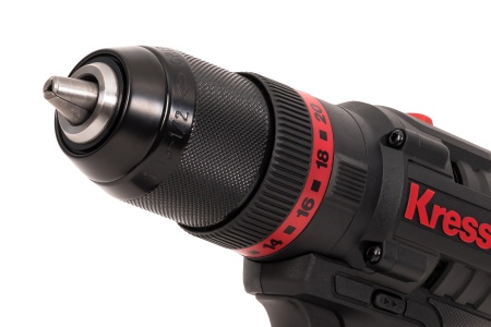 Дрель-шуруповерт аккумуляторная ударная бесщеточная KRESS KUC30.1, 20В, 60Нм, 2Ач x2, ЗУ 2А, сумка