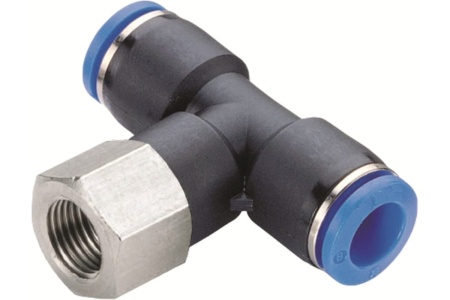 Фитинг цанговый тройник 8 мм, внутренняя резьба 1/4" Pegas pneumatic 5505