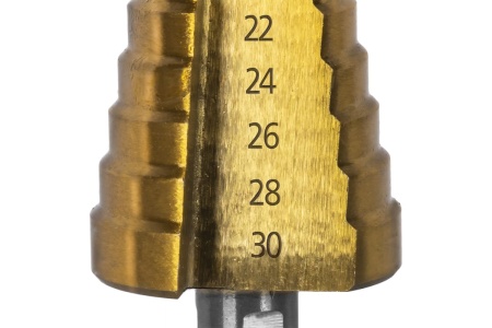 Сверло по металлу ступенчатое 4-30 мм шаг 2 мм TIN ПРОФИ ПРАКТИКА 798-324