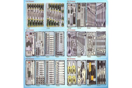 Инструментальная тумба 7 секций, 376пр, черная FORCE 10217-376
