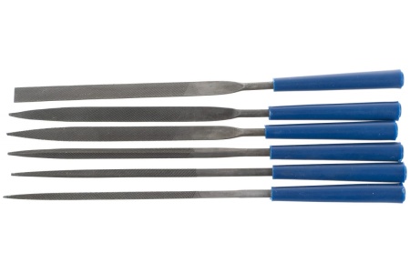 Набор надфилей № 1, 140х 50х3 мм, обрезиненные рукоятки 6 шт. чехол КОБАЛЬТ 790-083