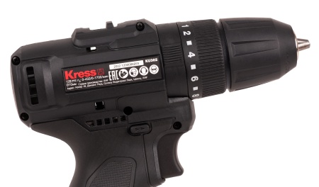 Дрель-шуруповерт ударная аккумуляторная бесщеточная KRESS, KU362.2, 12В, 38Нм, 2Ач x2, ЗУ 1,5А, набор аксессуаров,сумка