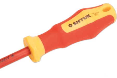 Диэлектрическая шлицевая отвертка SHTOK 1000В 5.5x125 мм 09202