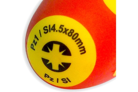 Диэлектрическая отвертка (комбинированное жало Pz1/Sl4.5x80 мм) SHTOK 09326