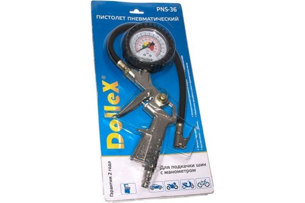 Пистолет для накачивания колес с манометром DolleX PNS-36
