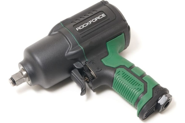 Ударный пневмогайковерт Rockforce Twin Hammer с реверсом и регулировкой усилия в облегченном корпусе 1/2" 1450Hм, 7000 об/мин,6.3bar,198 л/мин, вес 2кг RF-82549