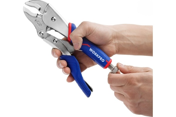 Зажимные клещи WORKPRO 250 мм, 10 дюймов, CR-V, с изогнутыми губками WP231074