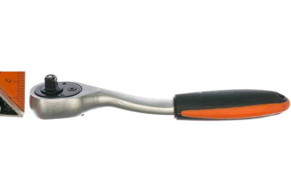 Трещотка 1/4 дюйма 72 зуба 155мм с двухкомпонентной изогнутой ручкой AV Steel  AV-508623