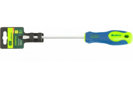 Отвертка СИБРТЕХ SL6.0x150 мм, CrV, 2-х компонентная рукоятка 11873
