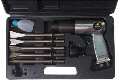 Пневмомолоток с набором зубил ЭВРИКА 9 предметов ER-83502K