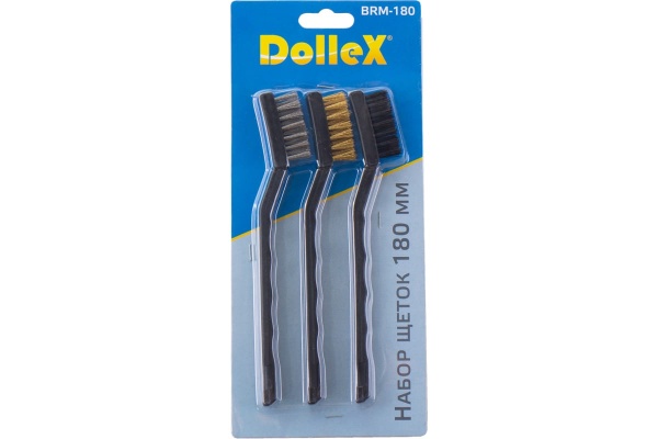 Щетки DolleX 180 мм в наборе 3 шт, стальная, латунная, нейлоновая BRM-180