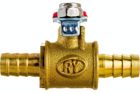 Шаровой кран Pegas pneumatic латунь, елочка, под шланг, 8x8 мм 4411