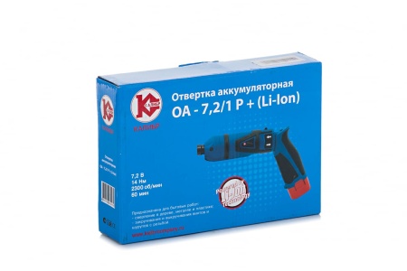 Аккумуляторная отвёртка Калибр ОА-7,2/1 Р+ 00000045943