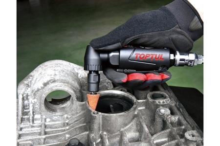 Зачистная пневматическая угловая машинка TOPTUL мини 1/4", 6 мм, 18000 об/мин KASD0818