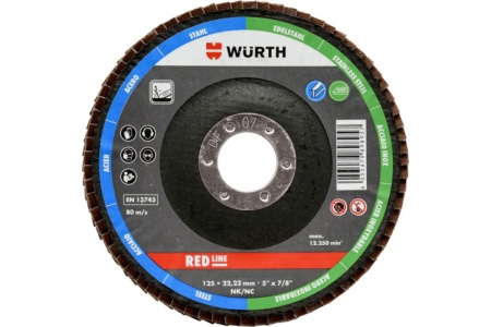 Диск лепестковый NC-22,23-G60-D125 (125х22.2 мм, зернистость 60) WURTH 0579580326961