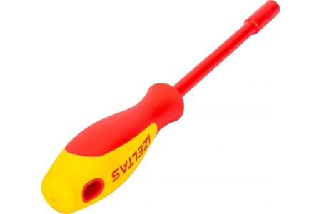 Диэлектрический ключ-отвёртка IZELTAS 1000V, торцевой, 5мм, длина 220 мм 4773190050