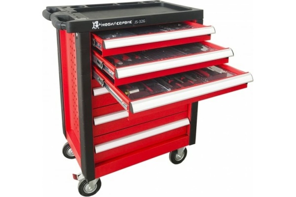 Инструментальная тележка МОБИЛСЕРВИС с инструментом JS-326 with 18 tools sets