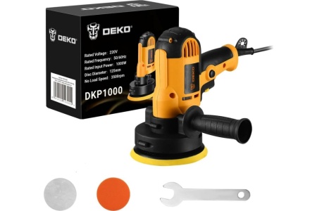Полировальная сетевая шлифмашина DEKO DKP1000, 125 мм, 1000 Вт, аксессуаров 5 шт 063-4293