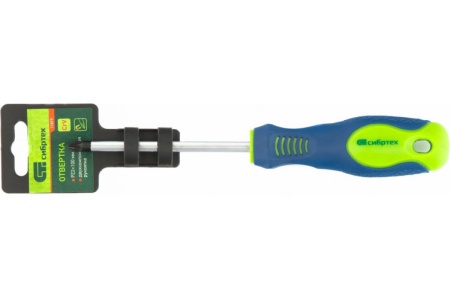 Отвертка СИБРТЕХ Pz2x100 мм, CrV, 2-х компонентная рукоятка 11879