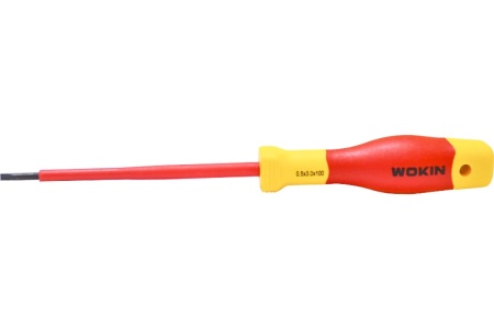 Диэлектрическая отвертка Wokin шлицевая, 0.5x3x100 мм 1352852
