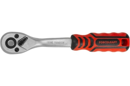 Реверсивная трещотка Forcekraft с прорезиненной ручкой, 1/4'', L-150мм, 72зуб FK-80722 51422