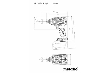 Аккумуляторный ударный винтоверт Metabo SB 18 LTX BL Q I metaB 602361840