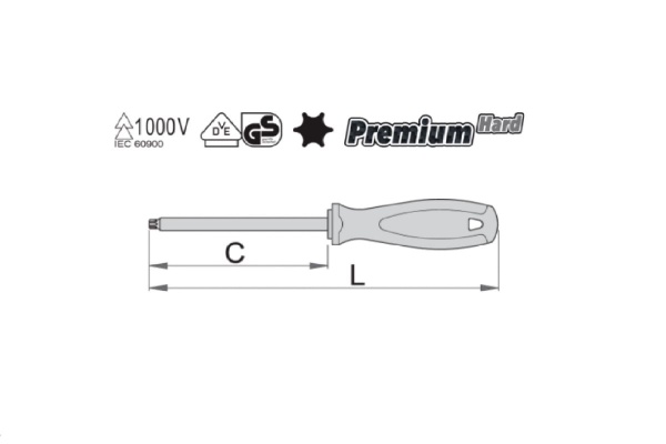 Отвертка Unior изолированная VDE 1000V, с утонченным жалом, PZ1х80мм 3838909240695