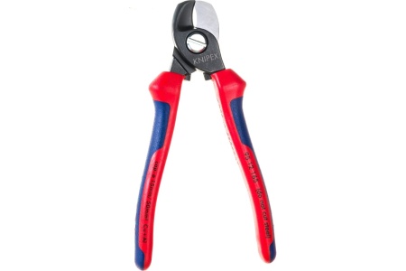 Кабелерез Knipex, рез: кабель d 15 мм, 165 мм, черный, 2К ручки, KN-9512165SB