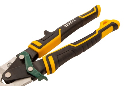 Ножницы по металлу Denzel 270мм, прямой и правый рез, сталь-СrMo, трехкомп.рук-ки 78371