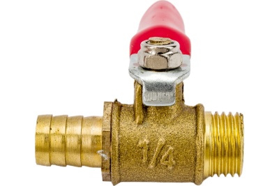 Краник латунный елочка 10 мм - резьба наружная 1/4" Pegas pneumatic 4417
