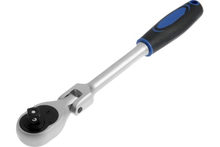 Вороток TUNDRA с трещоткой, квадрат 1/2", поворотная головка, 72 зуба, CrV 1799953