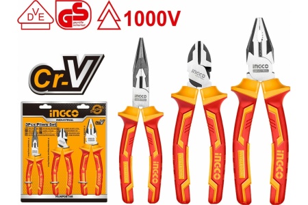 Набор диэлектрического шарнирно-губцевого инструмента INGCO INDUSTRIAL 3 пред. HIKPS28318