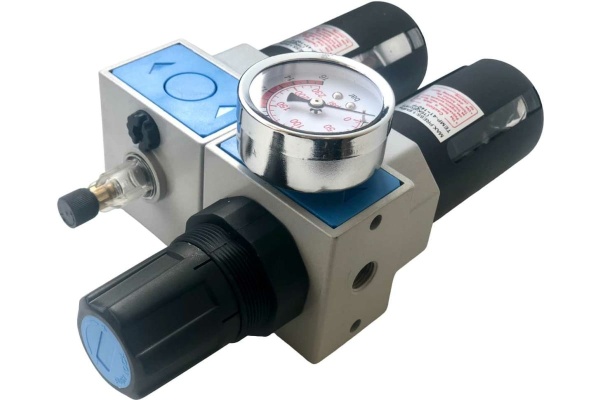Блок подготовки воздуха EC4010-02 1/4" (влагоотделитель с лубрикатором, регулятором давления и манометром) Pegas pneumatic 4709