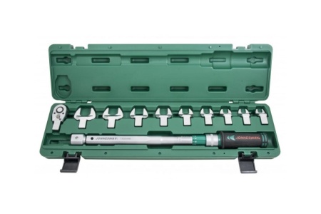 Динамометрический ключ 1/2 дюйма DR (со сменными рожковыми насадками 13-30 мм и приводом) 40-200 Нм Jonnesway T30200NS 49853