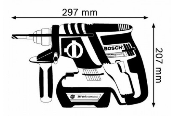 Аккумуляторный перфоратор Bosch GBH 36 V-LI Compact 0.611.903.R02