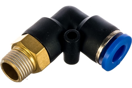 Фитинг угловой для пластиковых трубок (6мм; 1/8М) ROCKFORCE RF-SPL06-01