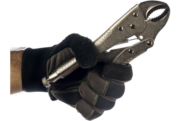 Зажим с фиксатором HARDEN полукруглый захват, никелированный, 217 мм 560628