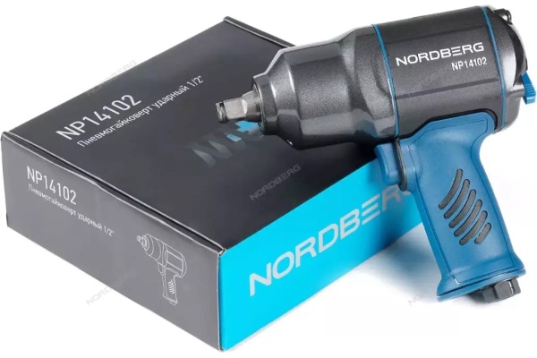 Ударный пневмогайковерт NORDBERG 1/2", 1300Нм, флажковый переключатель усилия NP14102 Ударный пневмогайковерт NORDBERG 1/2", 1300Нм, флажковый переключатель усилия NP14102