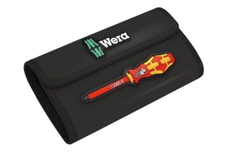 Набор с динамометрической отверткой  WERA Kraftform Kompakt VDE 15 extra slim 1, 1,2-3 Нм, 15 предметов WE-059291