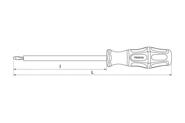 Шлицевая диэлектрическая отвертка THORVIK SDLI512 VDE 1000 v SL5.5x125 мм 52174