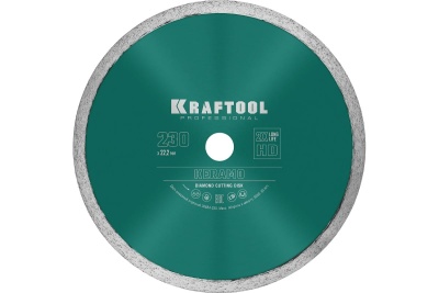 Диск алмазный отрезной сплошной по керамограниту KRAFTOOL Keramo 230х22 мм 36684-230