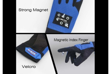 Универсальные перчатки с магнитными вставками KING TONY р. XXL 9TH45-XXL