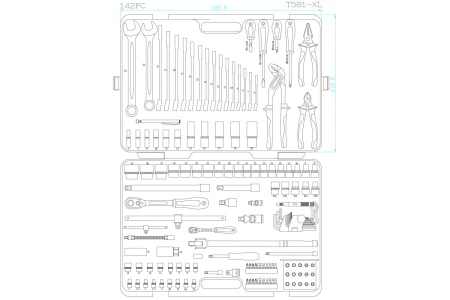 Универсальный набор инструмента 1/4, 1/2DR Jonnesway S04H524142S 46100