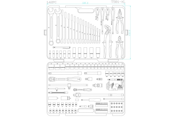 Универсальный набор инструмента 1/4, 1/2DR Jonnesway S04H524142S 46100