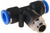 Фитинг Т-образный с наружной резьбой (10 мм; 1/4") для пластиковых трубок ROCKFORCE RF-SPB10-02