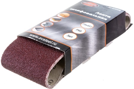 Лента шлифовальная (3 шт; 75х457 мм; Р60) AV Steel AV-820406
